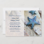 Invitation Starfish sur Rocky Arrière - plan Beach Wedding (Devant)
