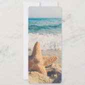 Invitation Starfish sur une plage de sable Photo (Dos)