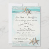 Invitation Starfish Tropical Vintage Beach Turquoise Mariage (Devant)