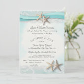 Invitation Starfish Tropical Vintage Beach Vow Renouvellement (Debout devant)