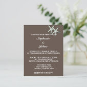 Invitation Starfish White Dark Chocolat Brown Mariage (Debout devant)