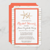 Invitation Starfish Whitewashed Wood Beach Fête des mariées (Devant / Derrière)