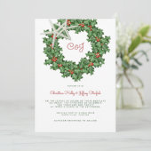 Invitation Starfish Wreath Mariage à l'invitation de Noël (Debout devant)