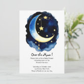 Invitation Starlit Adventure : Lune et Baby shower des étoile (Debout devant)