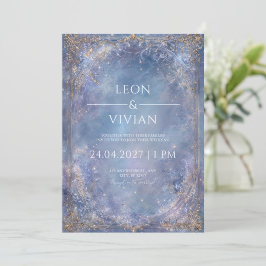 Invitation Starlit Crystal Sky Mariage (Debout devant)