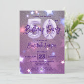 Invitation Starry Glittery Magenta 50e anniversaire Invitatio (Debout devant)