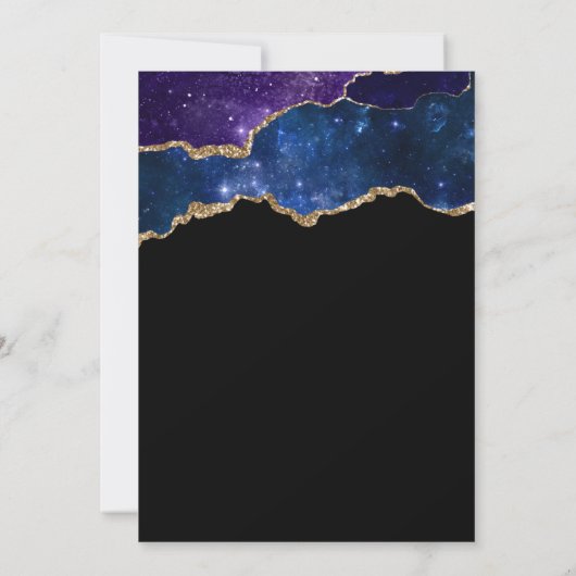Invitation Starry Gold Agate Geode 60e fête d'anniversaire (Dos)