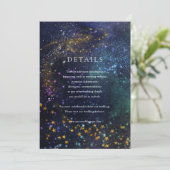 Invitation Starry Night Celestial Galaxy Mariage Détails Cart (Debout devant)