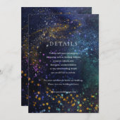 Invitation Starry Night Celestial Galaxy Mariage Détails Cart (Devant / Derrière)