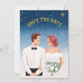 Invitation Starry Night Elegance  Romantic Save the Date (Devant)
