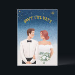 Invitation Starry Night Elegance  Romantic Save the Date<br><div class="desc">This romantic Save the Date wedding design features a dreamy night-inspired aesthetic with delicate stars and a calm,  elegant atmosphere.</div>