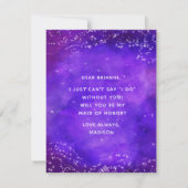 Invitation Starry Night Galaxy Serez-vous ma femme d'honneur (Dos)