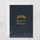 Invitation Starry Night Gold et Black Quinceanera (Dos)