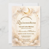Invitation Starry Night Gold Quinceañera (Devant)