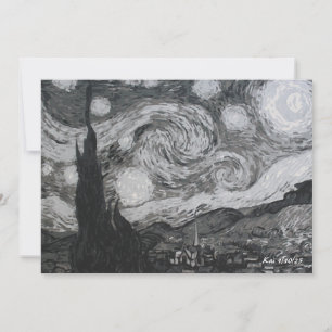 Invitation Starry Night I Vincent Van Gogh Flat Card