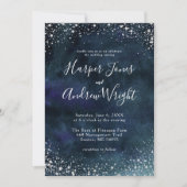 Invitation Starry Night Marine Bleu Parties scintillant en ar (Devant)