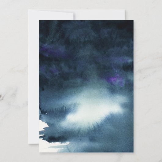 Invitation Starry Night Marine Bleu Parties scintillant en ar (Dos)