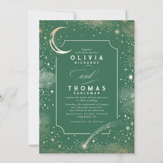 Invitation Starry Night Moon Tir Star Celestial Mariage (Devant)