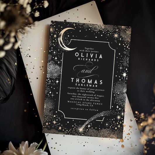 Invitation Starry Night Moon Tir Star Celestial Mariage