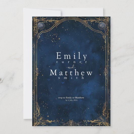 Invitation Starry Night Romance Mariage (Dos)