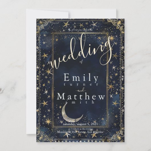 Invitation Starry Night Romance Mariage (Devant)