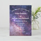 Invitation Starry Night Sky Galaxy Élégant Mariage céleste (Debout devant)