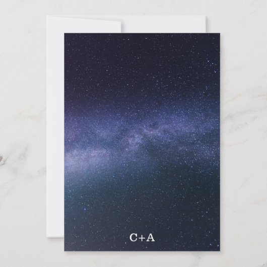 Invitation Starry Night Sky Galaxy Stars Mariage moderne (Dos)