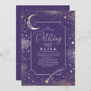 Invitation Starry Night Sky Moon Mystical Celestiday