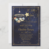 Invitation Starry Night Sky Planètes Little Star Baby shower (Devant)