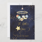 Invitation Starry Night Sky Planètes Little Star Baby shower (Dos)