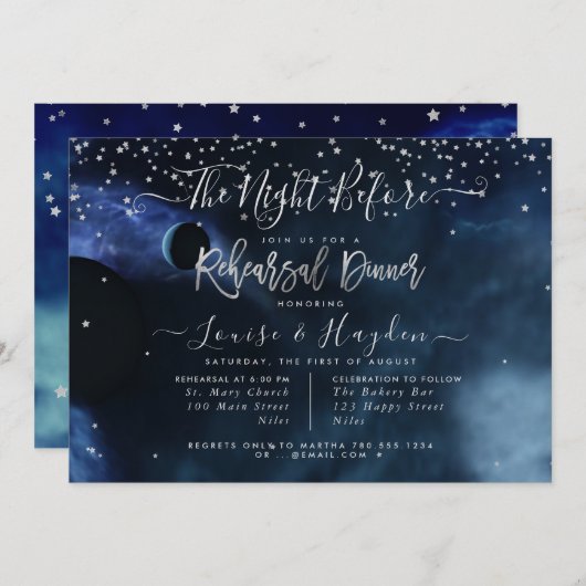 Invitation Starry Night, The Night Before, Rehearsal Annonce (Devant / Derrière)