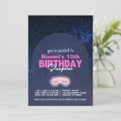 Invitation Starry Sky et Pink Anniversaire Sleepover Invitati (Debout devant)