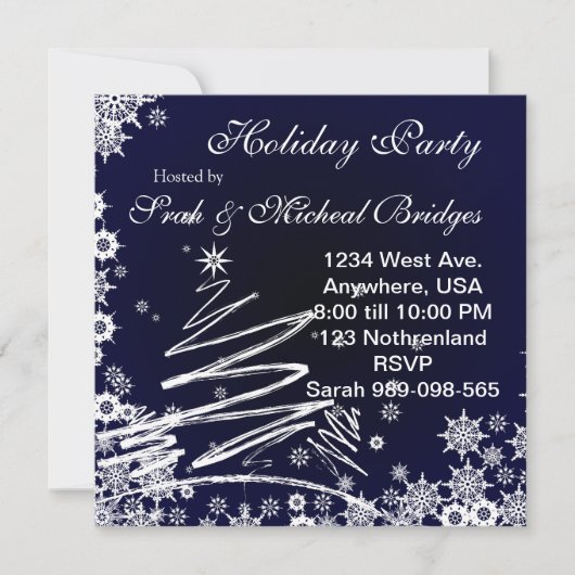Invitation Starry Snowy Night (Devant)