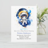 Invitation Starry Space Magic Boy Baby shower (Debout devant)
