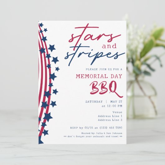 Invitation Stars and Stripes Journée du Souvenir du drapeau a (Debout devant)