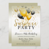 Invitation Stars & Ballons Décoration Surprise Anniversaire (Devant / Derrière)