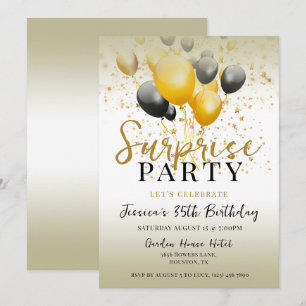 Invitation Stars & Ballons Décoration Surprise Anniversaire