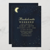 Invitation Stars de lune céleste Midnight Bachelorette Week-e (Devant / Derrière)