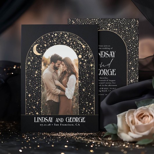 Invitation Stars de nuit romantiques célestes Mariage Photo