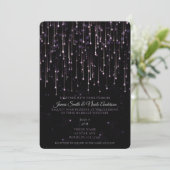 Invitation Stars De Tir Sparkly Purple Chic Mariage Moderne (Debout devant)