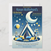 Invitation Stars et Lune Boys Teepee Sleepover Party (Devant)
