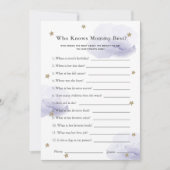 Invitation Stars & Nuages Qui Connaît Maman Douche Jeu Lavand (Devant)