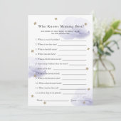 Invitation Stars & Nuages Qui Connaît Maman Douche Jeu Lavand (Debout devant)