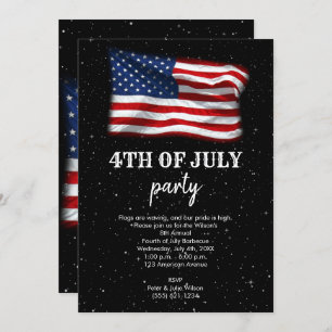 Invitation Stars Stripes Drapeau américain patriotique 4 juil