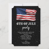 Invitation Stars Stripes Drapeau américain patriotique 4 juil (Devant)