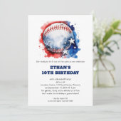 Invitation Stars Stripes Enfants Baseball Anniversaire (Debout devant)