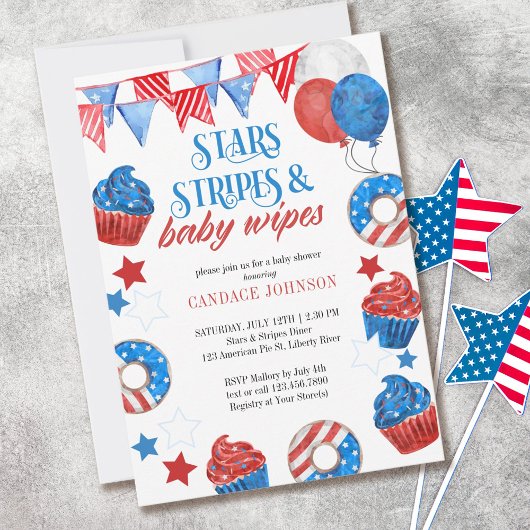 Invitation Stars Stripes et .. Baby shower du 4 juillet