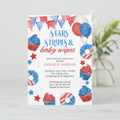 Invitation Stars Stripes et .. Baby shower du 4 juillet (Debout devant)