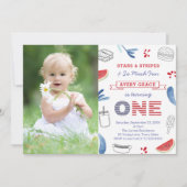 Invitation Stars & Stripes Et Tellement Amusants 1Er Annivers (Devant)