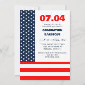 Invitation Stars & Stripes Flag 4th Of July Graduation BBQ (Devant)
